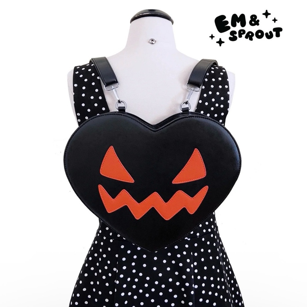 Black and Orange Heart Pumpkin bag